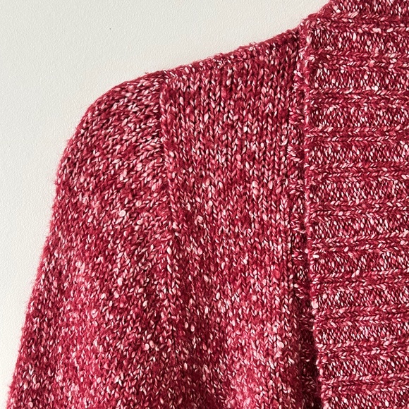 St John's Bay Red White Marled Open Shawl Cardigan - Picture 8 of 16